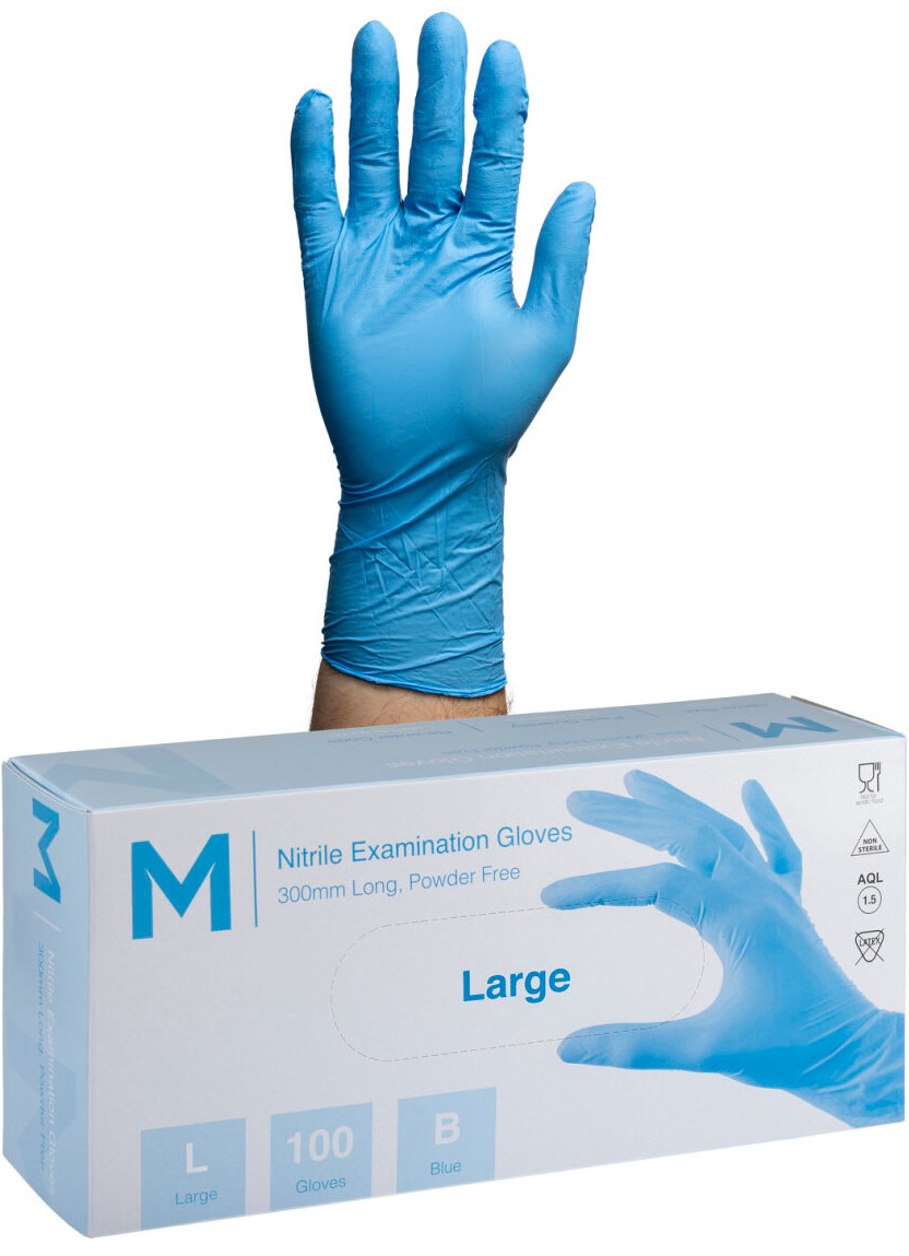 Nitrile Long Cuff Sky Blue Gloves 6.0g