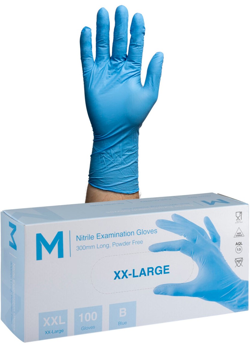 Nitrile Long Cuff Sky Blue Gloves 6.0g